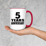 5th Anniversary 5 Years - 15oz Accent Mug Red