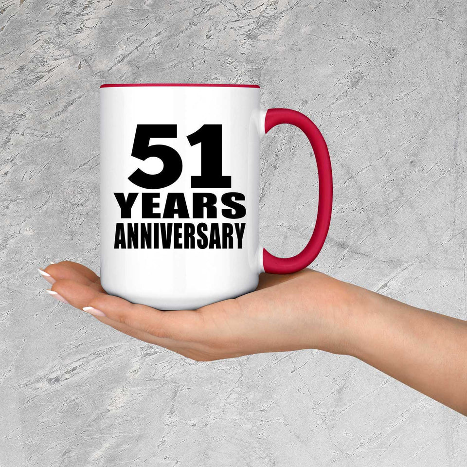 51st Anniversary 51 Years - 15oz Accent Mug Red