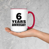 6th Anniversary 6 Years - 15oz Accent Mug Red