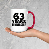 63rd Anniversary 63 Years - 15oz Accent Mug Red