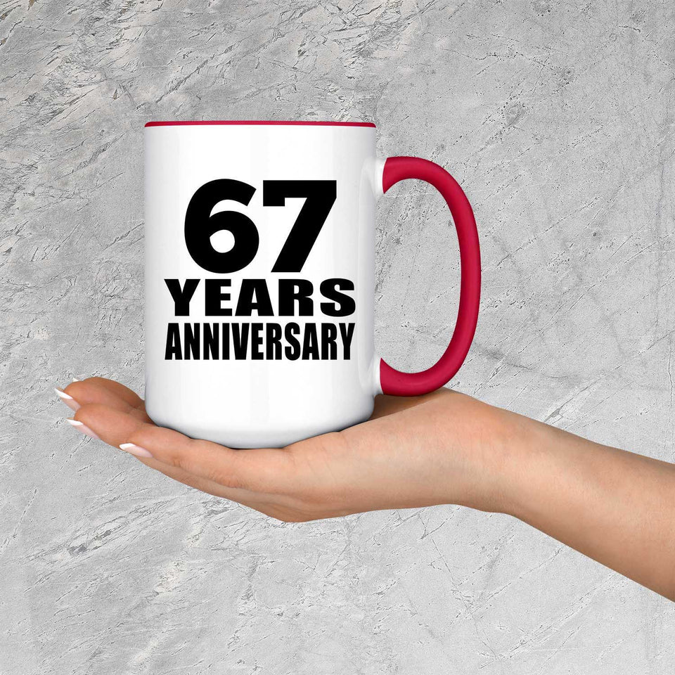 67th Anniversary 67 Years - 15oz Accent Mug Red