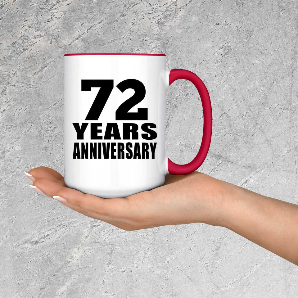 72nd Anniversary 72 Years - 15oz Accent Mug Red