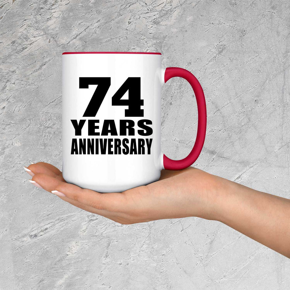 74th Anniversary 74 Years - 15oz Accent Mug Red