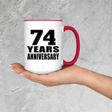 74th Anniversary 74 Years - 15oz Accent Mug Red