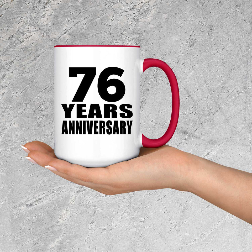 76th Anniversary 76 Years - 15oz Accent Mug Red