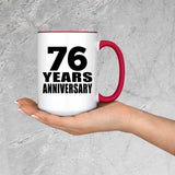 76th Anniversary 76 Years - 15oz Accent Mug Red