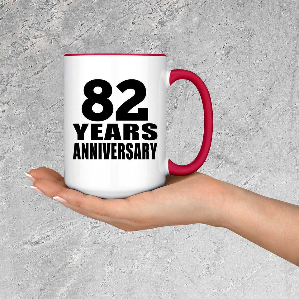 82nd Anniversary 82 Years - 15oz Accent Mug Red