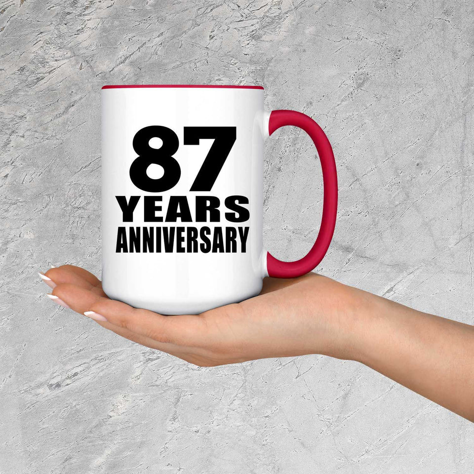 87th Anniversary 87 Years - 15oz Accent Mug Red
