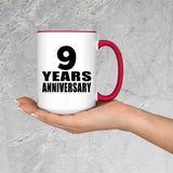 9th Anniversary 9 Years - 15oz Accent Mug Red