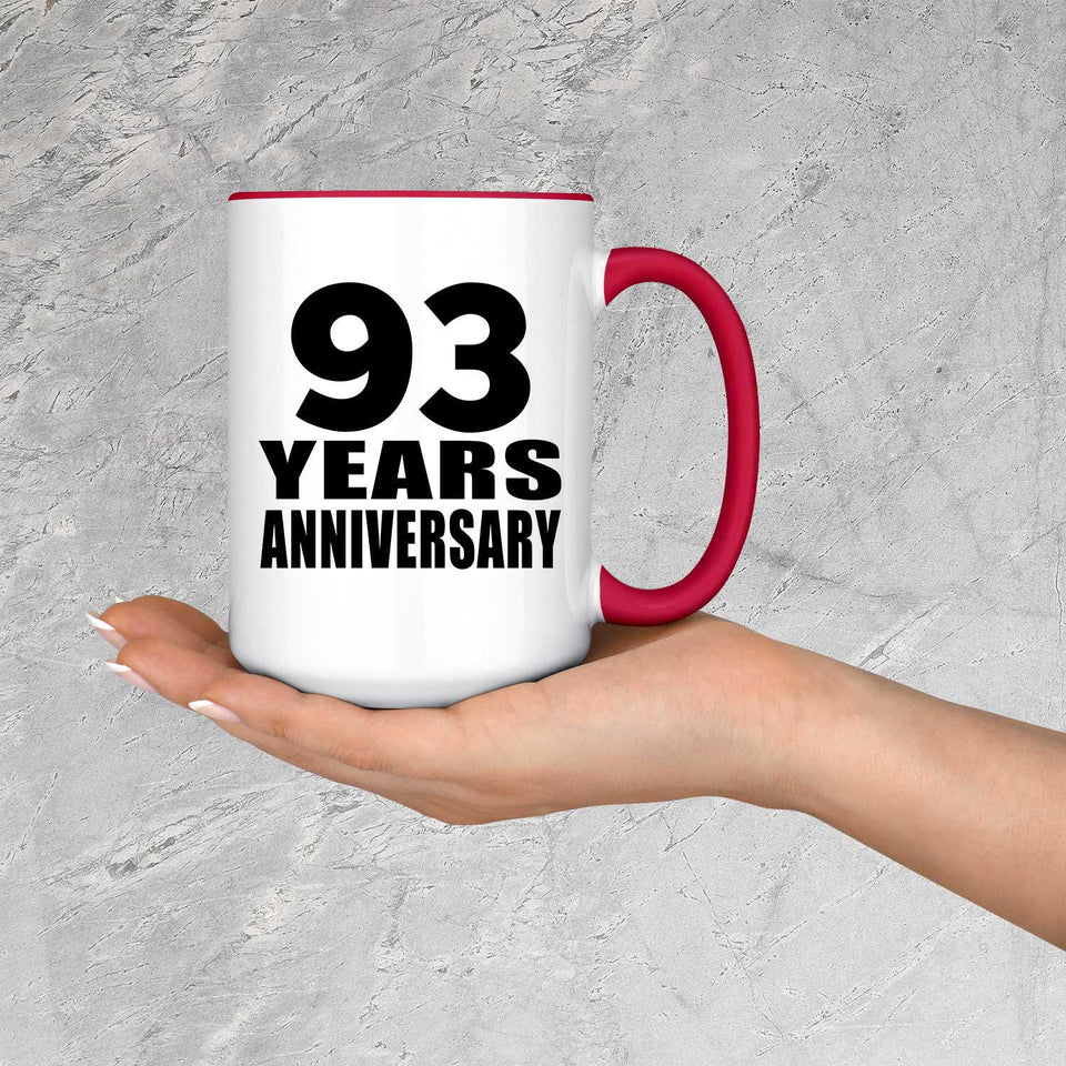 93rd Anniversary 93 Years - 15oz Accent Mug Red