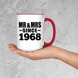 56th Anniversary Mr & Mrs Since 1968 - 15oz Accent Mug Red
