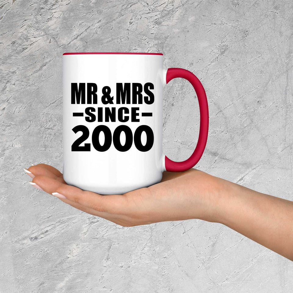 24th Anniversary Mr & Mrs Since 2000 - 15oz Accent Mug Red