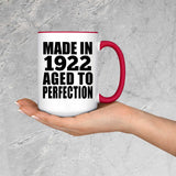 102nd Birthday Made In 1922 Aged to Perfection - 15oz Accent Mug Red