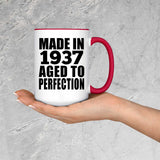 87th Birthday Made In 1937 Aged to Perfection - 15oz Accent Mug Red