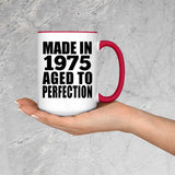49th Birthday Made In 1975 Aged to Perfection - 15oz Accent Mug Red