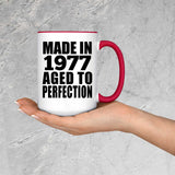 47th Birthday Made In 1977 Aged to Perfection - 15oz Accent Mug Red