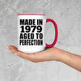 45th Birthday Made In 1979 Aged to Perfection - 15oz Accent Mug Red