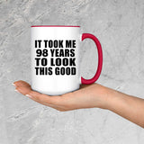 98th Birthday Took Me 98 Years To Look Good - 15oz Accent Mug Red
