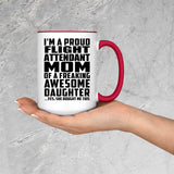 Proud Flight Attendant Mom Of Awesome Daughter - 15oz Accent Mug Red