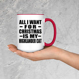 All I Want For Christmas Is My Highlander Cat - 15oz Accent Mug Red