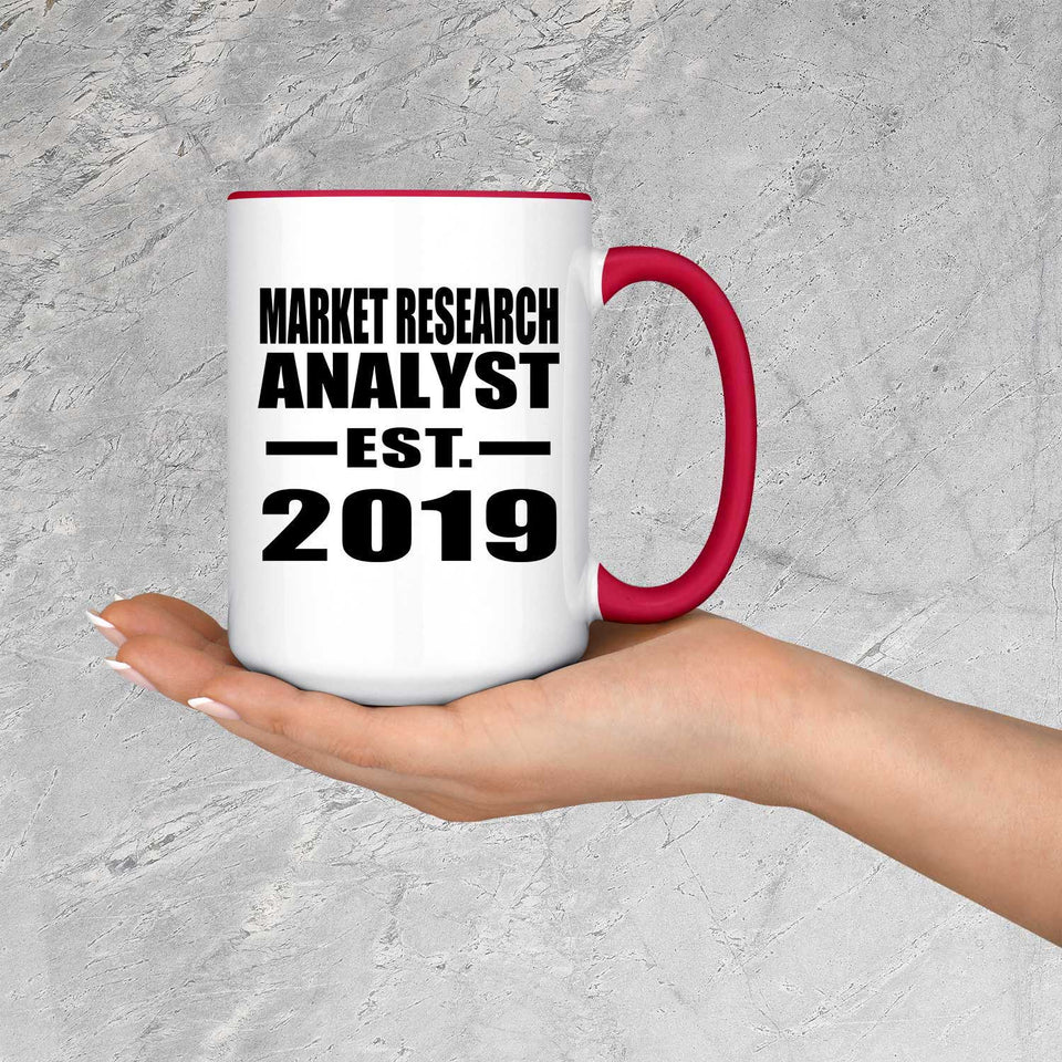 Market Research Analyst Established EST. 2019 - 15oz Accent Mug Red