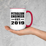 Petroleum Engineer Established EST. 2019 - 15oz Accent Mug Red