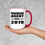 Purchasing Agent Established EST. 2019 - 15oz Accent Mug Red