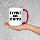 Typist Established EST. 2019 - 15oz Accent Mug Red