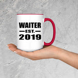 Waiter Established EST. 2019 - 15oz Accent Mug Red