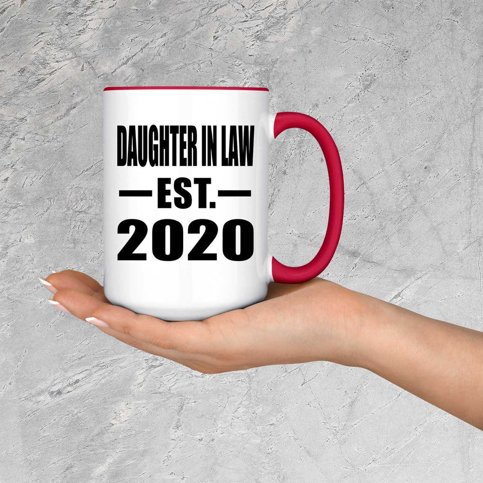 Daughter In Law Established EST. 2020 - 15oz Accent Mug Red