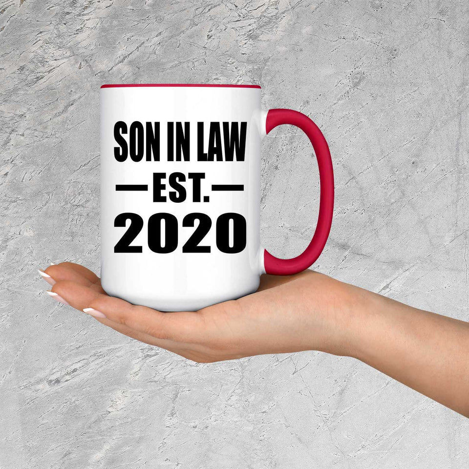 Son In Law Established EST. 2020 - 15oz Accent Mug Red