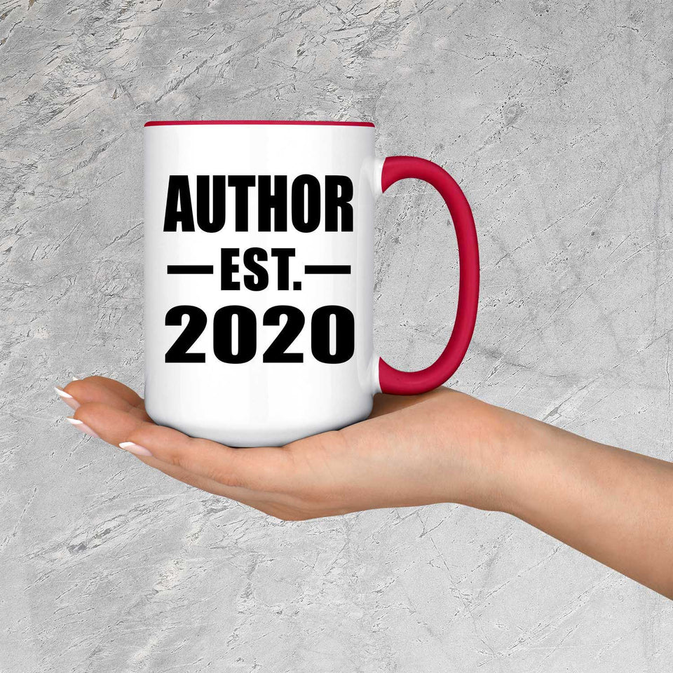 Author Established EST. 2020 - 15oz Accent Mug Red