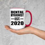 Dental Hygienist Established EST. 2020 - 15oz Accent Mug Red