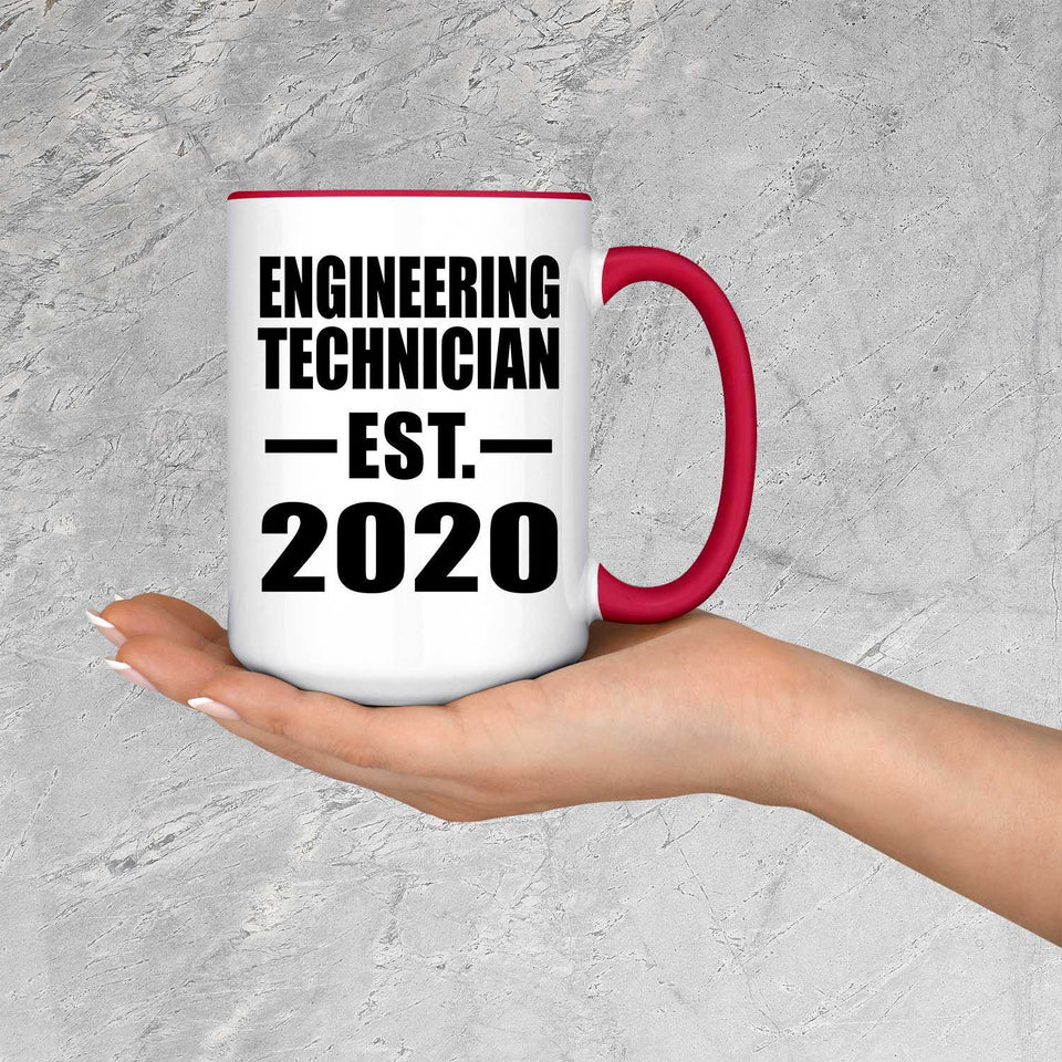 Engineering Technician Established EST. 2020 - 15oz Accent Mug Red