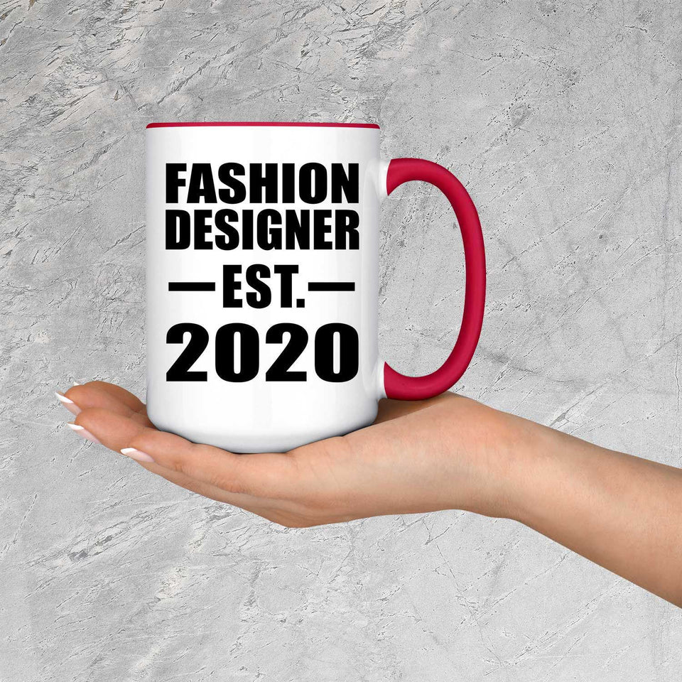 Fashion Designer Established EST. 2020 - 15oz Accent Mug Red