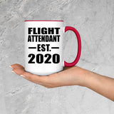 Flight Attendant Established EST. 2020 - 15oz Accent Mug Red