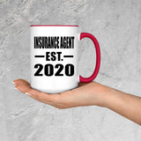 Insurance Agent Established EST. 2020 - 15oz Accent Mug Red