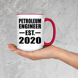 Petroleum Engineer Established EST. 2020 - 15oz Accent Mug Red