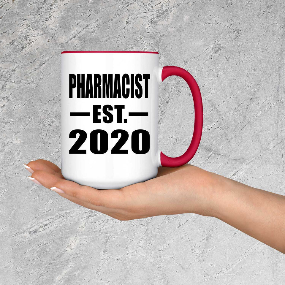 Pharmacist Established EST. 2020 - 15oz Accent Mug Red