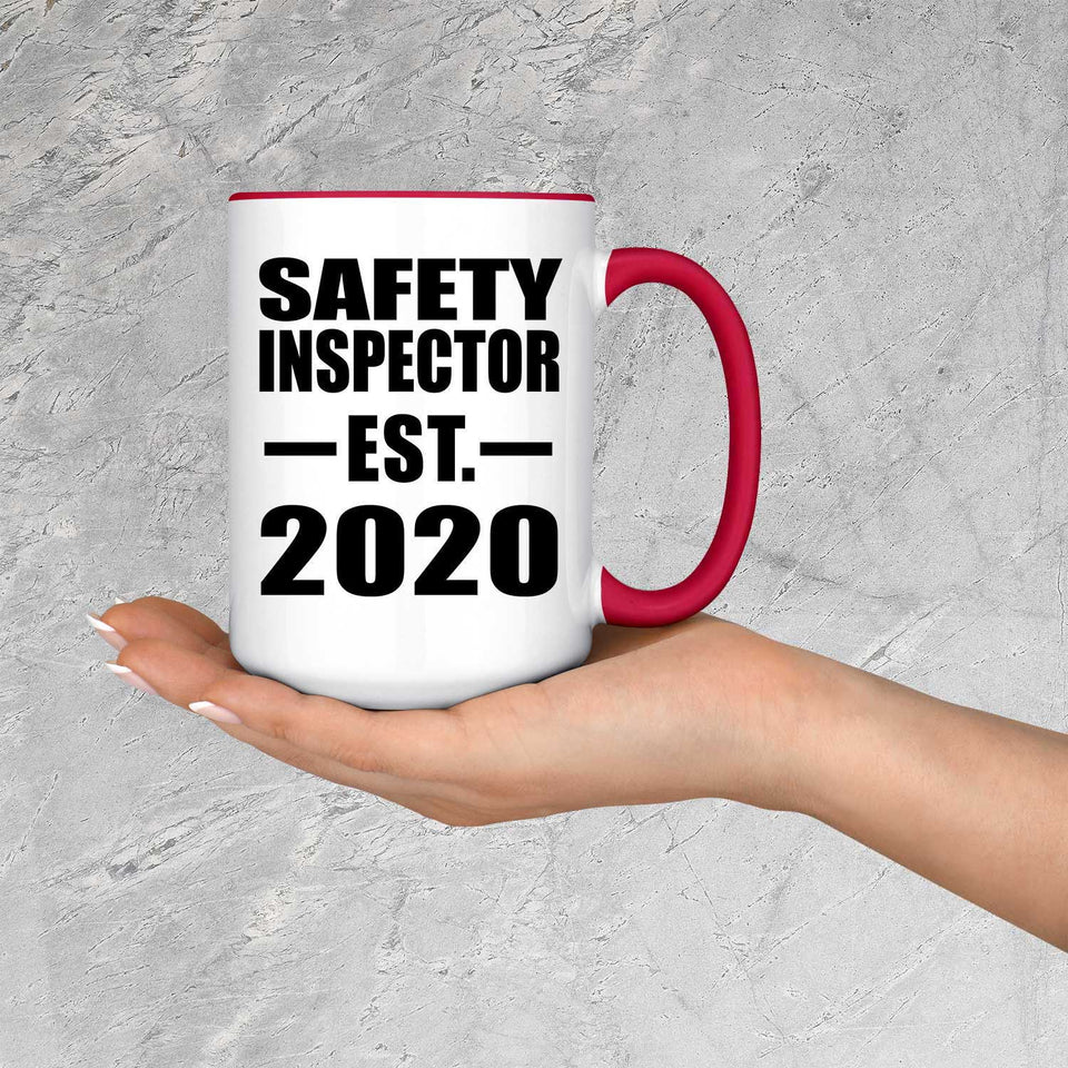 Safety Inspector Established EST. 2020 - 15oz Accent Mug Red