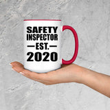 Safety Inspector Established EST. 2020 - 15oz Accent Mug Red