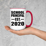 School Principal Established EST. 2020 - 15oz Accent Mug Red