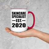 Skincare Specialist Established EST. 2020 - 15oz Accent Mug Red
