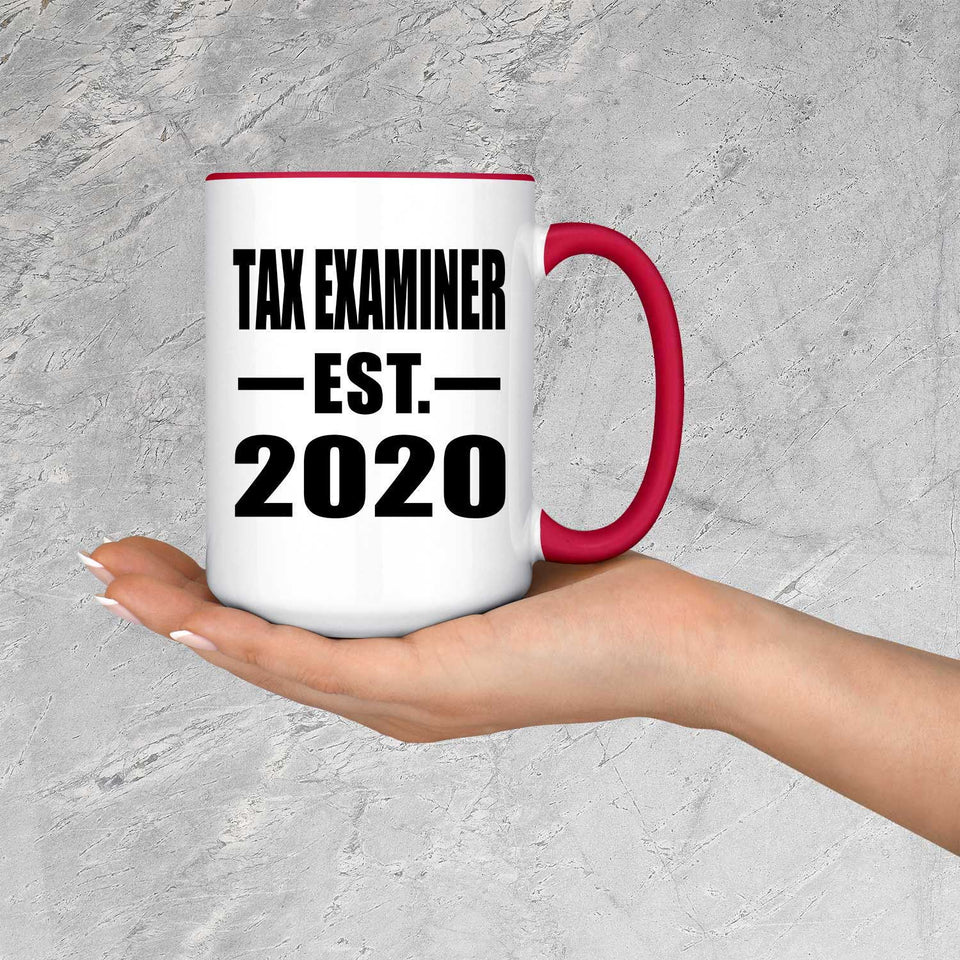 Tax Examiner Established EST. 2020 - 15oz Accent Mug Red