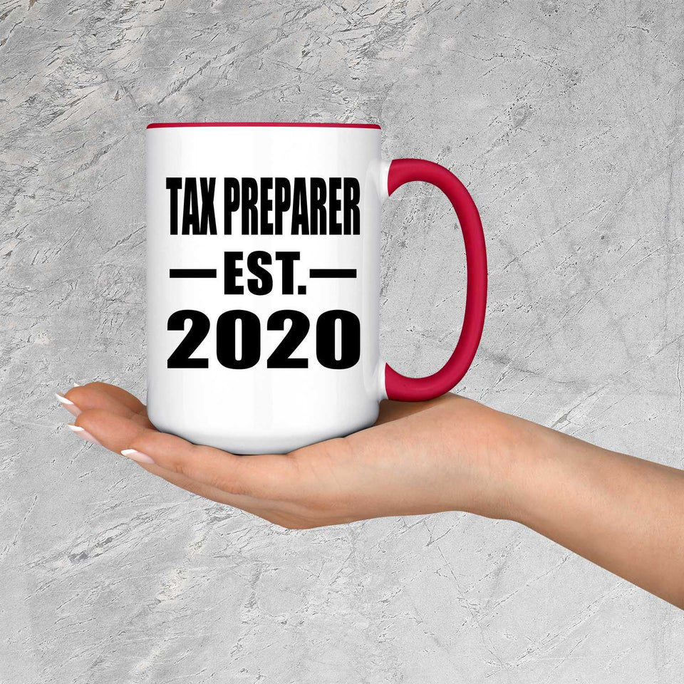 Tax Preparer Established EST. 2020 - 15oz Accent Mug Red