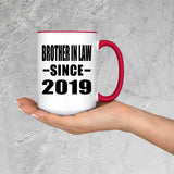 Brother In Law Since 2019 - 15oz Accent Mug Red