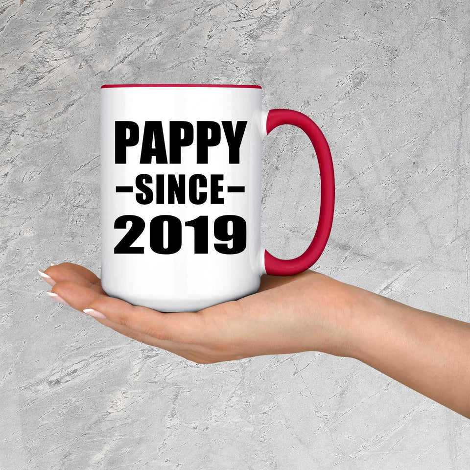 Pappy Since 2019 - 15oz Accent Mug Red