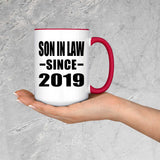 Son In Law Since 2019 - 15oz Accent Mug Red