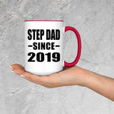 Step Dad Since 2019 - 15oz Accent Mug Red