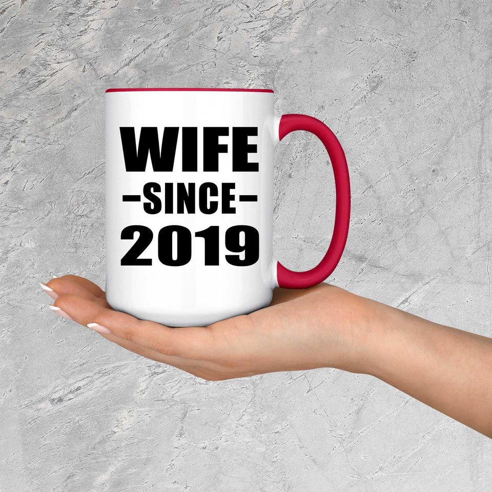 Wife Since 2019 - 15oz Accent Mug Red